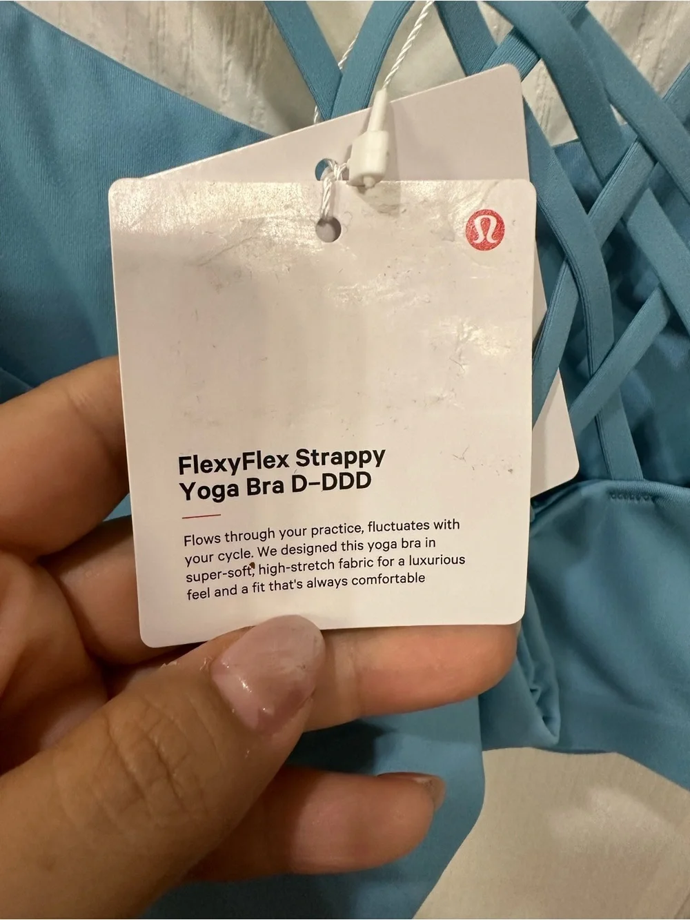 Lululemon FlexyFlex Strappy Yoga Bra *Light Support, D-DDD Cups Washed Blue